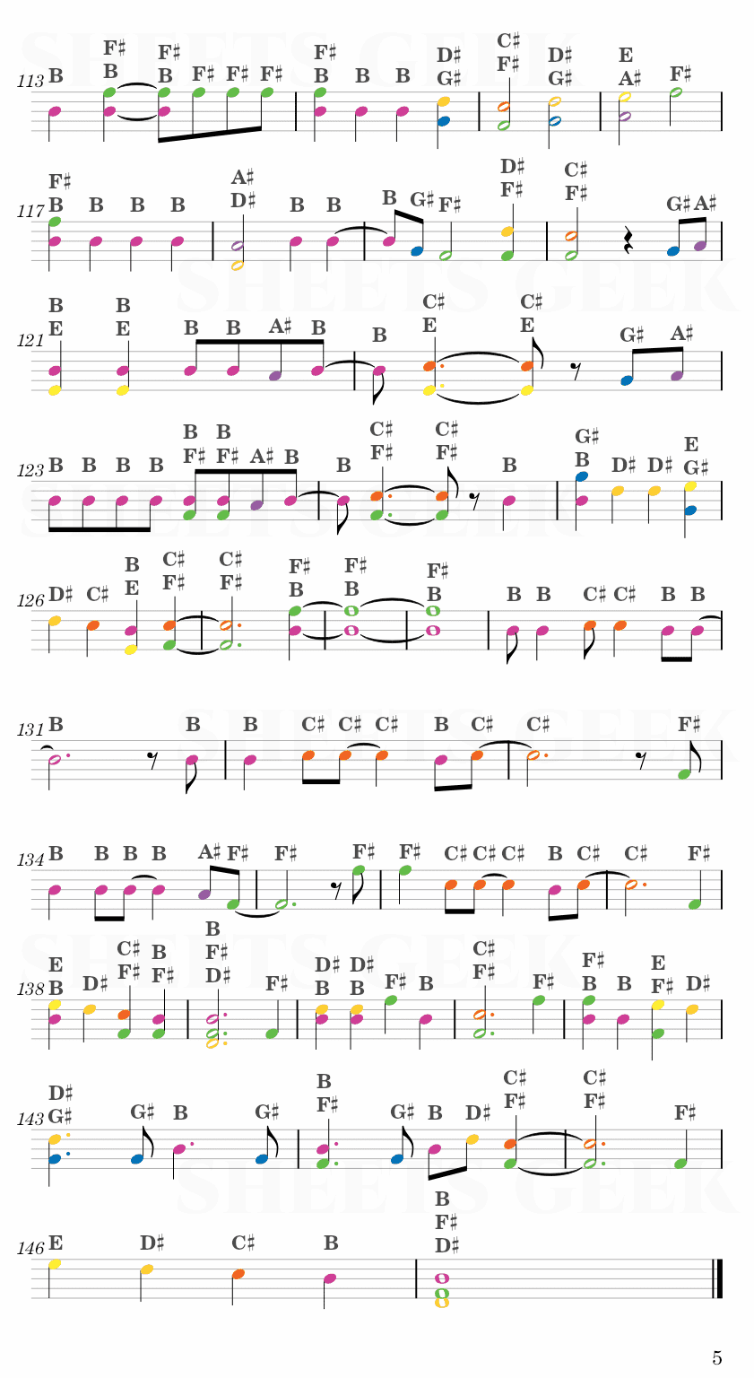 Pinwheel - SEVENTEEN Easy Sheet Music Free for piano, keyboard, flute, violin, sax, cello page 5