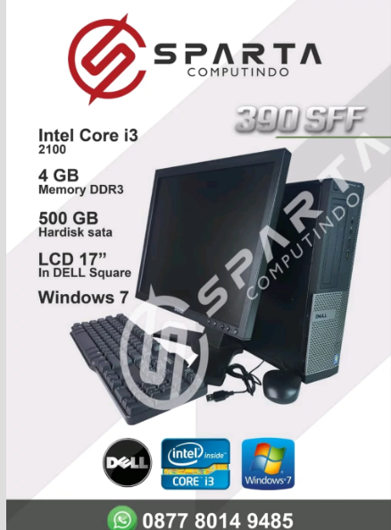 Jual Paketan Pc Dell 390 Desktop Core I3 2100 Monitor 17 In Square Fulset