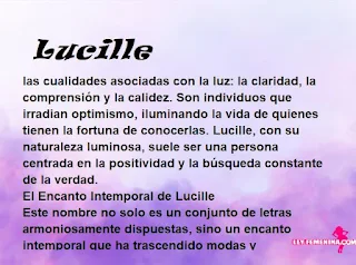 ▷ Significado del nombre Lucille