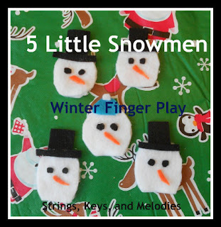 Finger Play Fun Day:  5 Little Snowmen photo