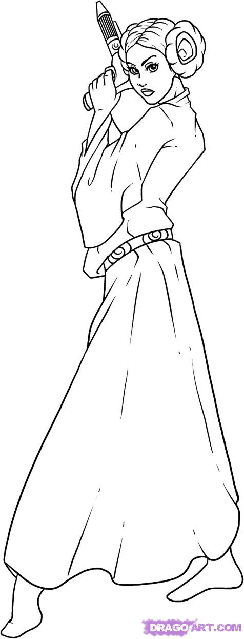 Star Wars Leia Coloring Pages 6