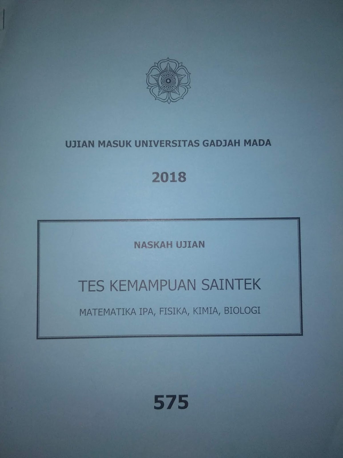 [UPDATE] NASKAH SOAL UTUL UGM 2018