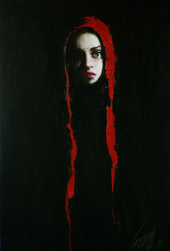 Ukrainian Portrait painter-"Ladies in Red" | Taras Loboda 1961 