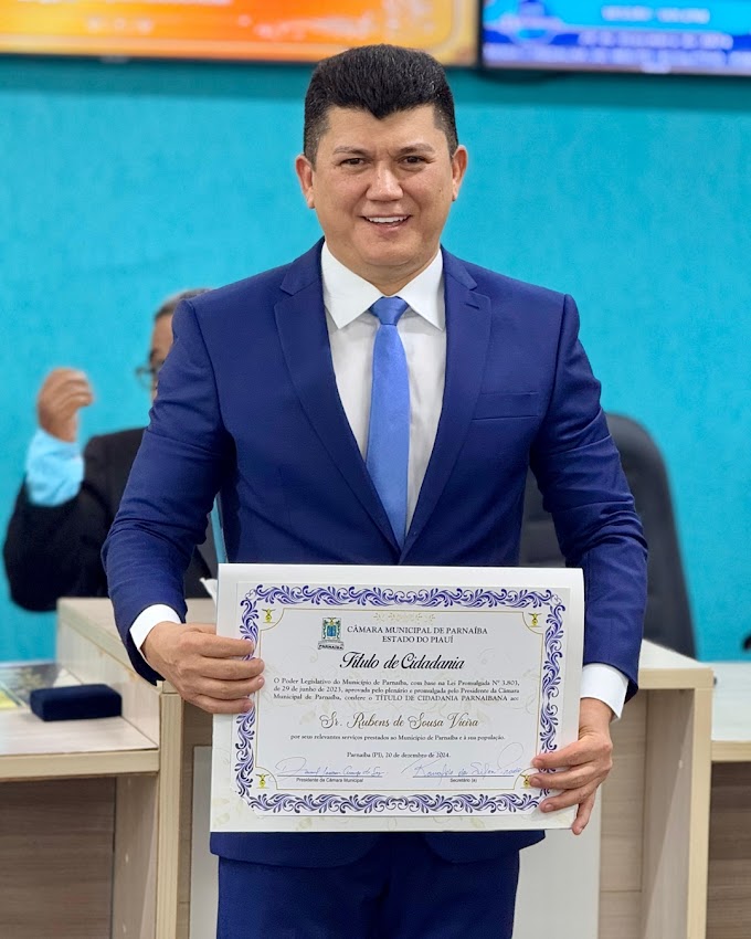 Deputado Rubens Vieira recebe título de cidadania parnaibana 