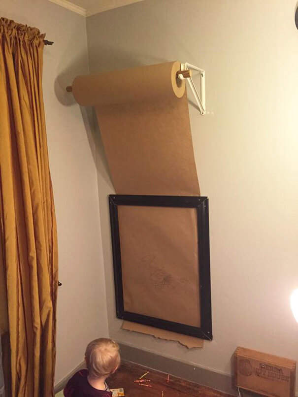 18 Hilarious Hacks Prove That Some Parents Are Geniuses - This Kid Will Always Have A Place To Draw