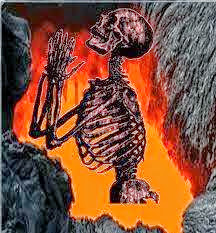 man burning in hell fire