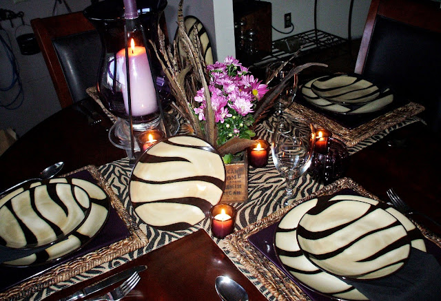 Animal Print & Purple Tablescape