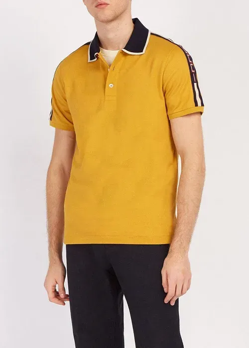 Áo thun polo Gucci nam màu vàng 2