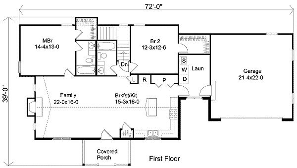 Simple House Floor Plan Drawing