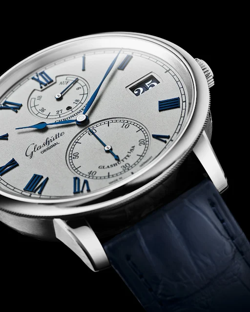 Glashütte Original Senator Chronometer silver-blue dial