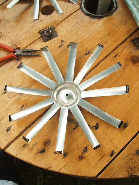 photos showing process of creating wind spinner