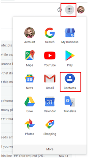 Contact list in Gmail