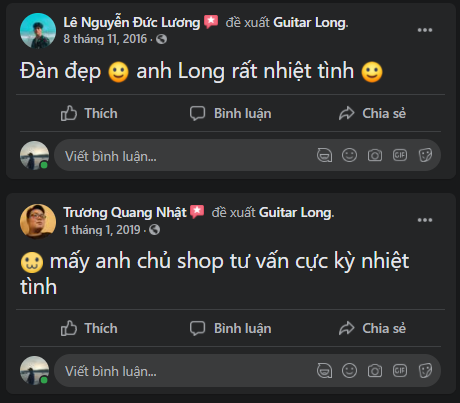 đánh giá của khách hàng về Guitar Long