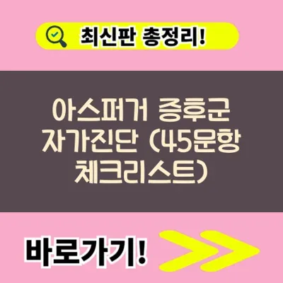 아스퍼거 증후군 자가진단 (45문항 체크리스트)