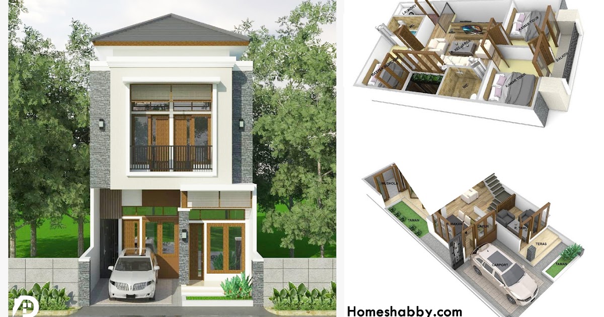 Desain dan Denah  Rumah  Minimalis Ukuran 7  x  15  M 2  Lantai  