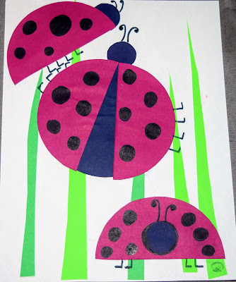 semi circle collage - lady bug