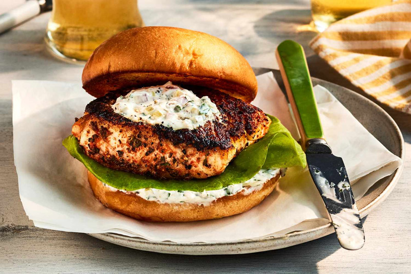 Blackened Fish Sandwiches with Horseradish Tartar Sauce