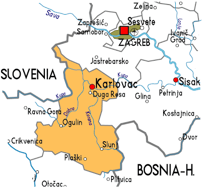 Map of Karlovac Province Area
