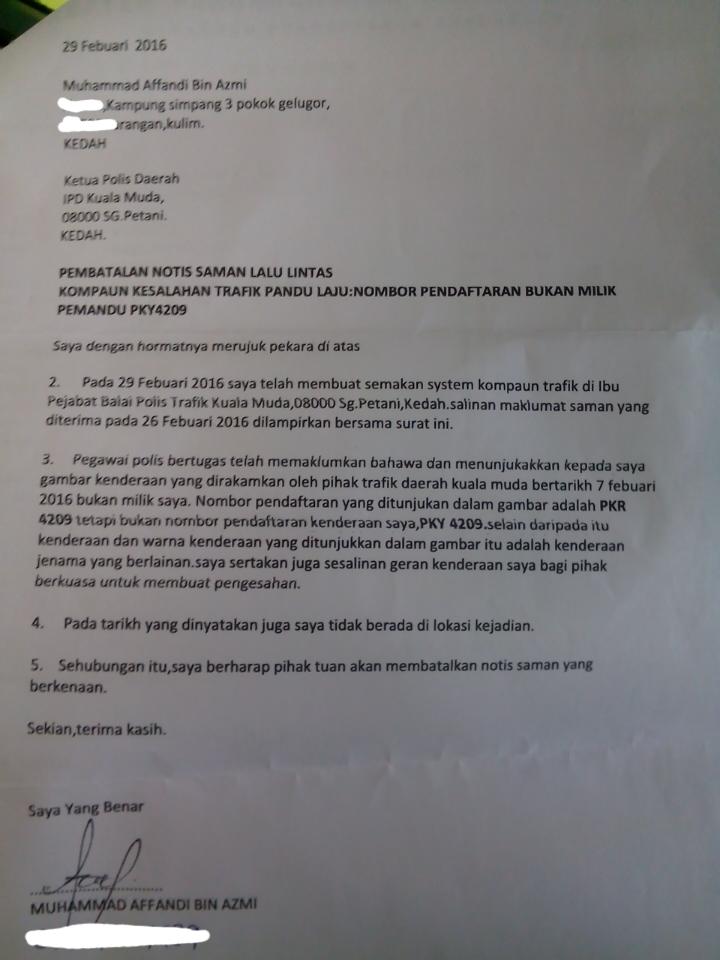 Contoh Surat Rayuan Kurangkan Denda