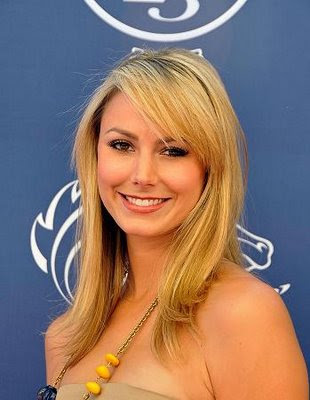 WWE Diva Stacy Keibler Long Bangs Hairstyle