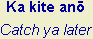 Ka kite anō – Catch ya later