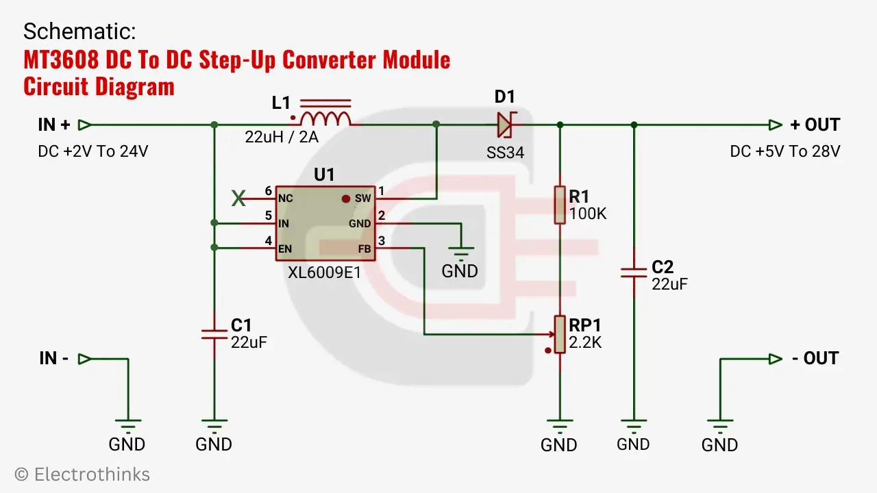 MT3608 DC To DC Step Up Converter Module - Electrothinks