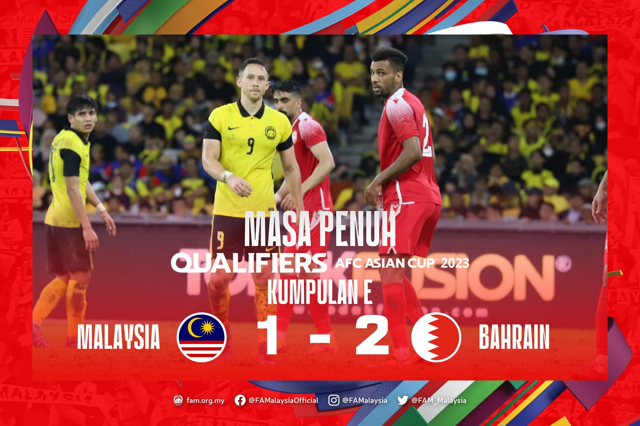Keputusan Malaysia VS Bahrain (Kelayakan Piala Asia 2023)