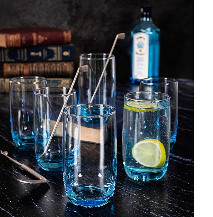 Water Glass Blue Set Of 6 250 ml