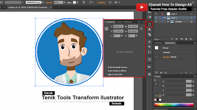 Fungsi Transform Adobe Illustrator Lengkap, Tutorial adobe illustrator,
