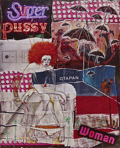 Super pussy Collage on Canvas 160 x 130cm 2011