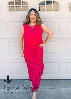 Vogue 1339 Guy Laroche Red Knit Dress Sharon Sews