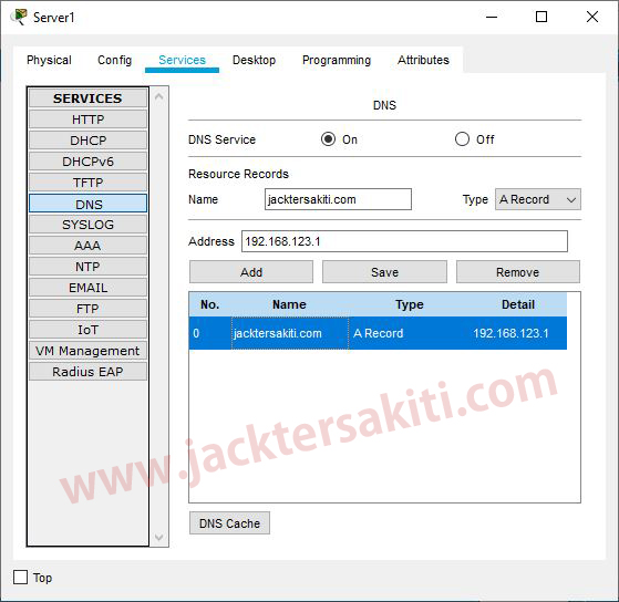 Cara Setting DNS Server Dengan Cisco Packet Tracer