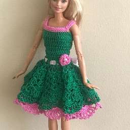 Vestido de crochê com leques para Barbie por Pecunia Milliom 5