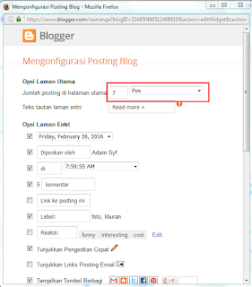 Cara Mengatur Jumlah Postingan Blog