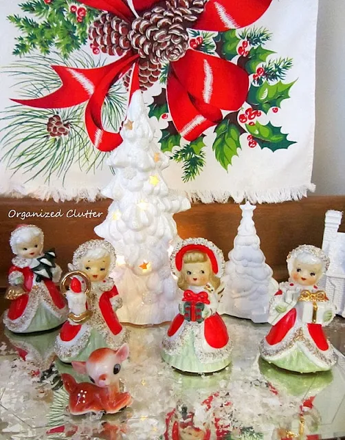 Vintage Christmas Angels & Figurines www.organizedclutterqueen.blogspot.com