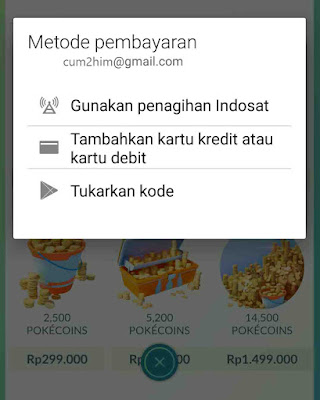 Cara membeli PokéCoins di Pokémon Go dengan Pulsa