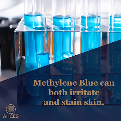 methylene blue can both irritate and stain skin