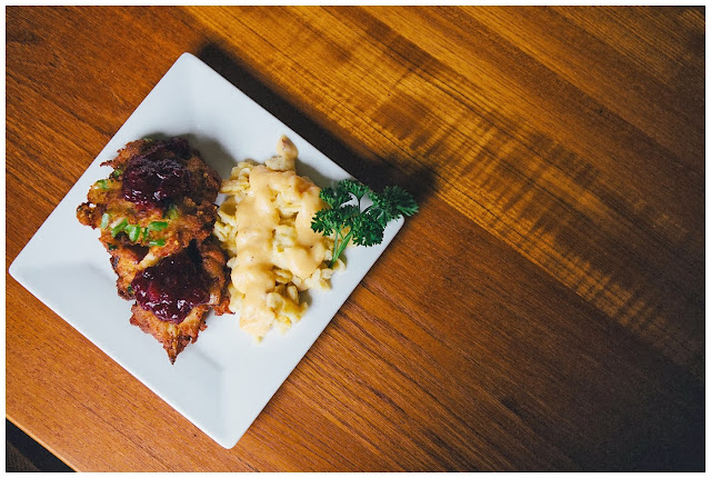 Turkey Cakes with Potato Spätzle and Gravy