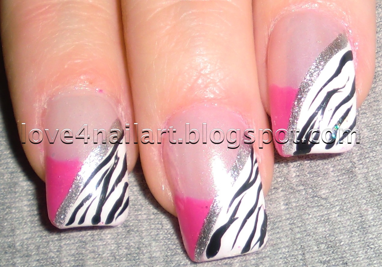 Hot Pink & Zebra Nails Love4NailArt