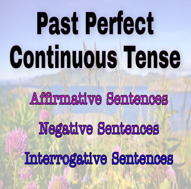 Past Perfect Continuous Tense: Affirmative, Negative & Interrogative Sentences