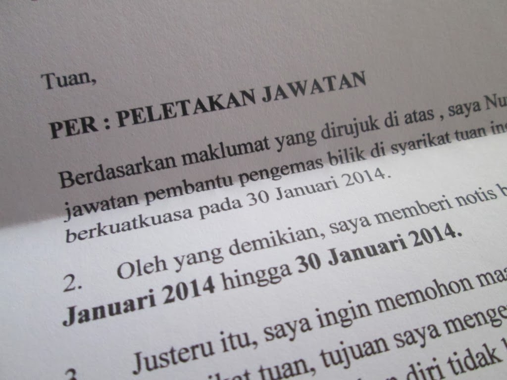 Contoh Surat Berhenti Kerja 30 Hari