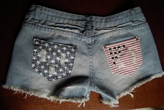 Sammi Jackson DIY studded american flag shorts