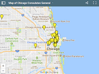 Map of Chicago Consulates General