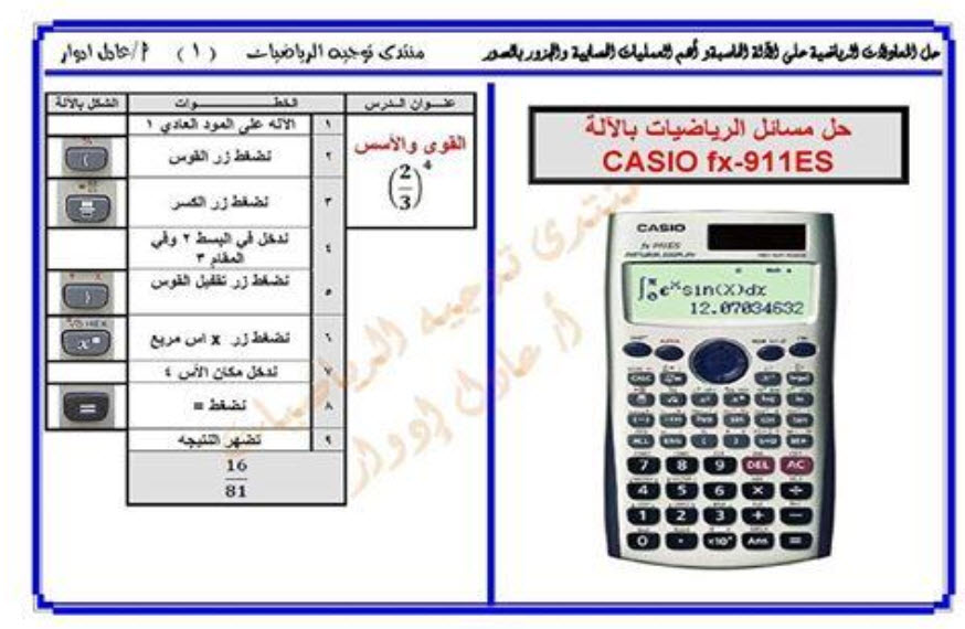 طريقة اسخدام الالة الحاسبة وحل المعادلات الحسابية والجزور للاستاذ