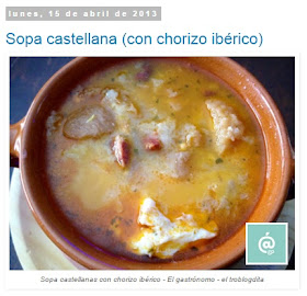 Recetas TOP10 de el gastrónomo en enero 2016 - ÁlvaroGP - Álvaro García - Receta Sopa castellana (con chorizo ibérico)