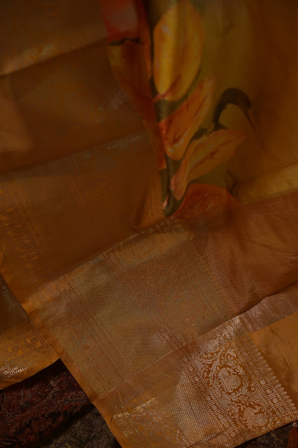 Bespoke digital print silk Kanjeevaram saree