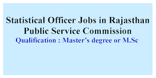 Statistical Officer Jobs in Rajasthan Public Service Commission