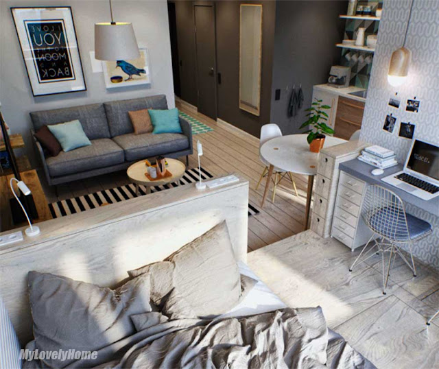 Small One Room Apartment Design Ideas