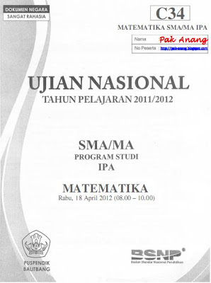 Pembahasan Soal Un Matematika Sma Plan Ipa 2012 (Trik Superkilat) (Paket C34)