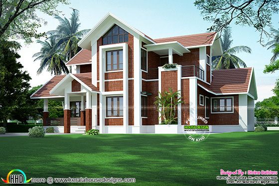 Sloping roof house by Divine builders
